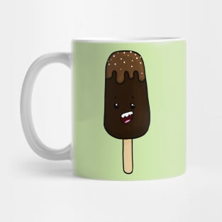 Dark Chocolate Kawaii Ice Cream Treat with Caramel Drizzle Mug